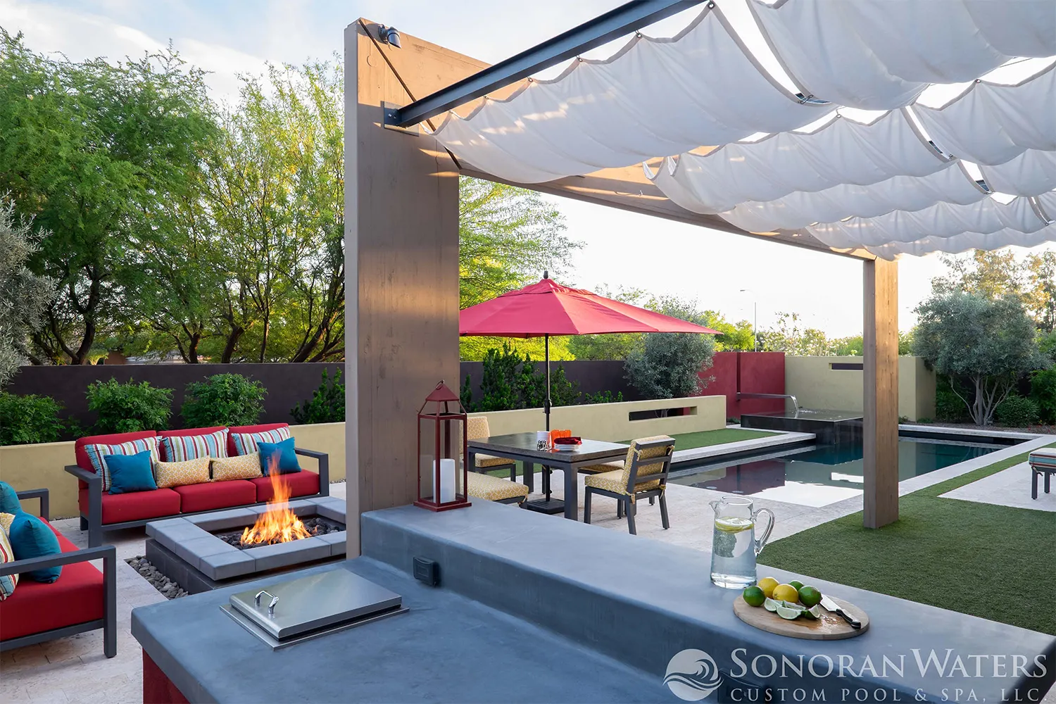 Modern Pool Landscape Scottsdale AZ, Scottsdale, AZ — Sonoran Waters