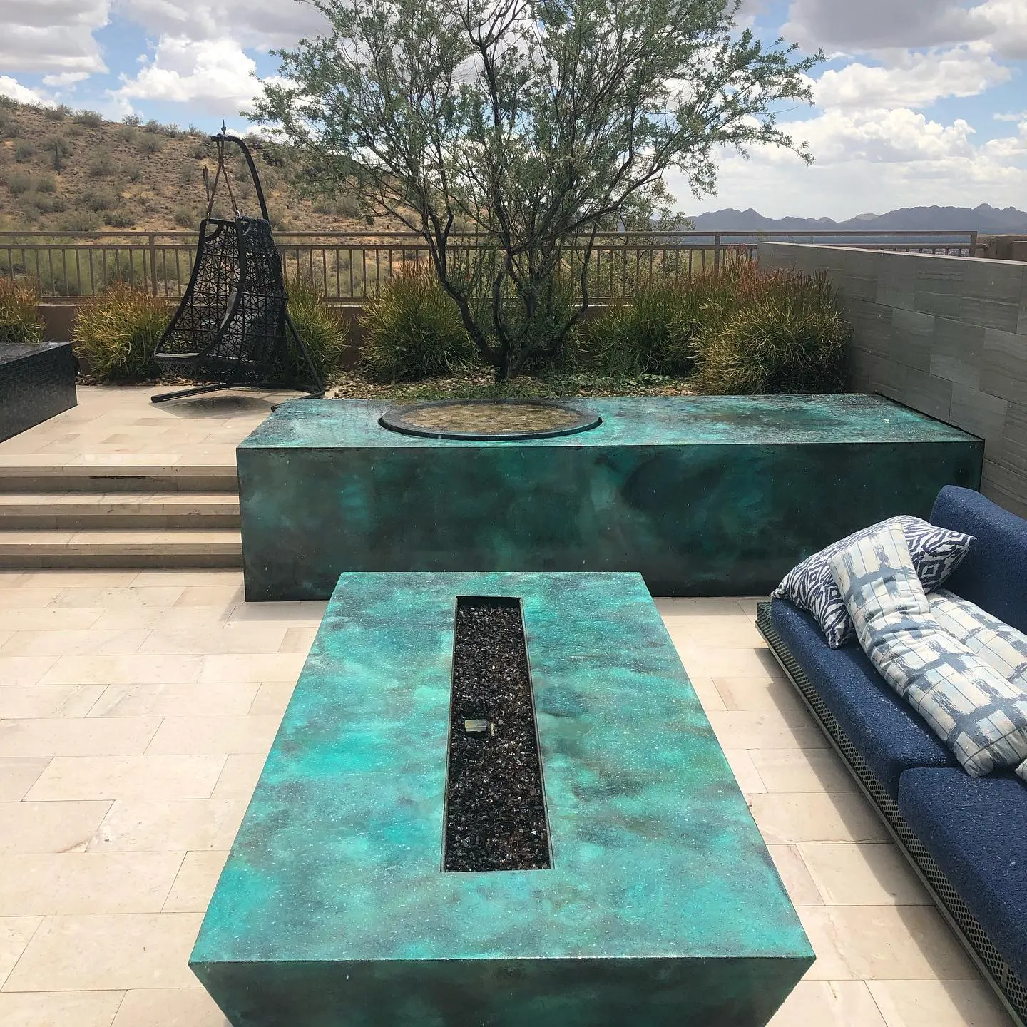 Pool Builder Scottsdalefire Feature 2, Scottsdale, AZ — Sonoran Waters