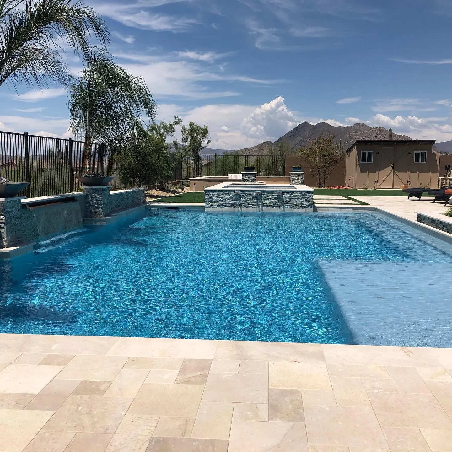 Pool Builder Scottsdalewater Feature 2, Scottsdale, AZ — Sonoran Waters